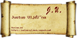 Justus Uljána névjegykártya